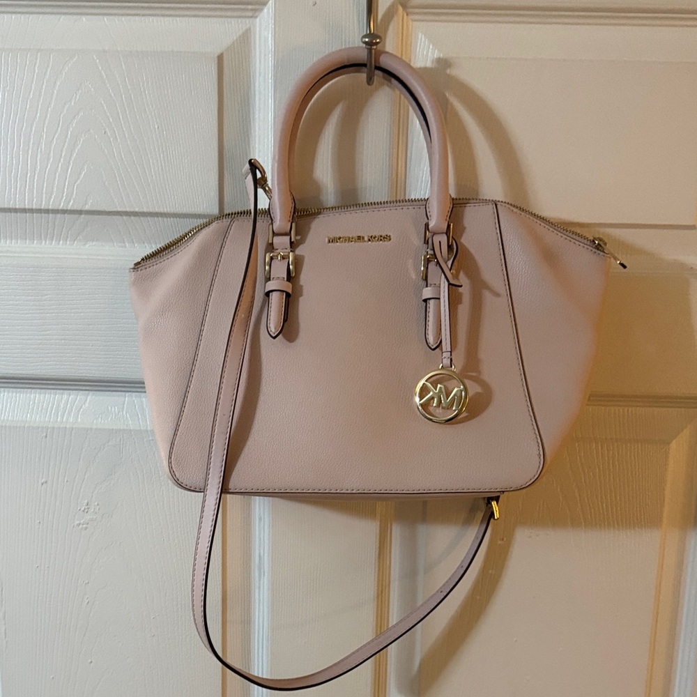 Michael Kors Blush Satchel with Gold Accents